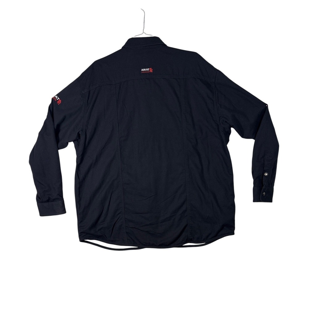 Ariat Work FR Flame Resistant Shirt Jacket Mens XL Black Snap Front CAT 2 NFPA - Picture 2 of 9